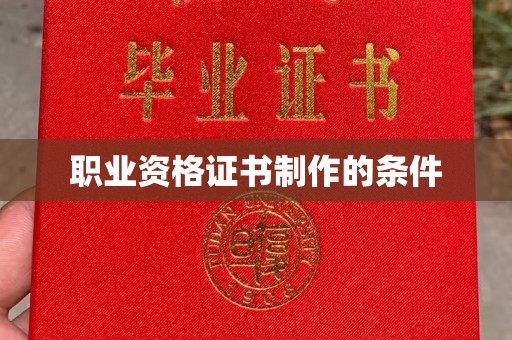 京山职业资格证书制作的条件