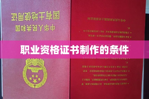 京山职业资格证书制作的条件
